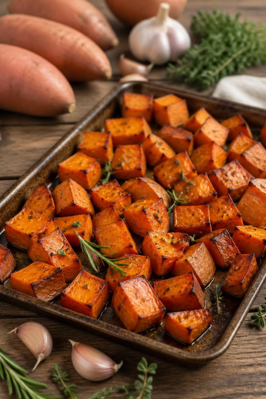 Easy Crispy Roasted Sweet Potatoes 