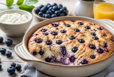 High Protein Blueberry Cottage Cheese Breakfast Bake Recipe