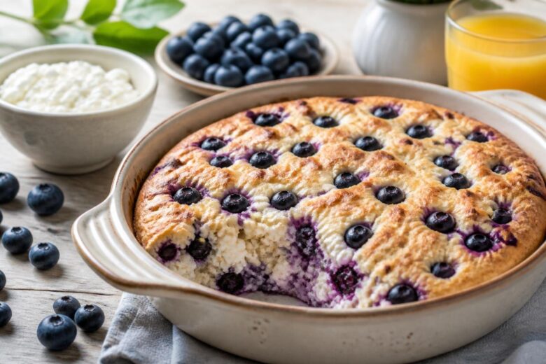 High Protein Blueberry Cottage Cheese Breakfast Bake Recipe 1 High Protein Blueberry Cottage Cheese Breakfast Bake Recipe