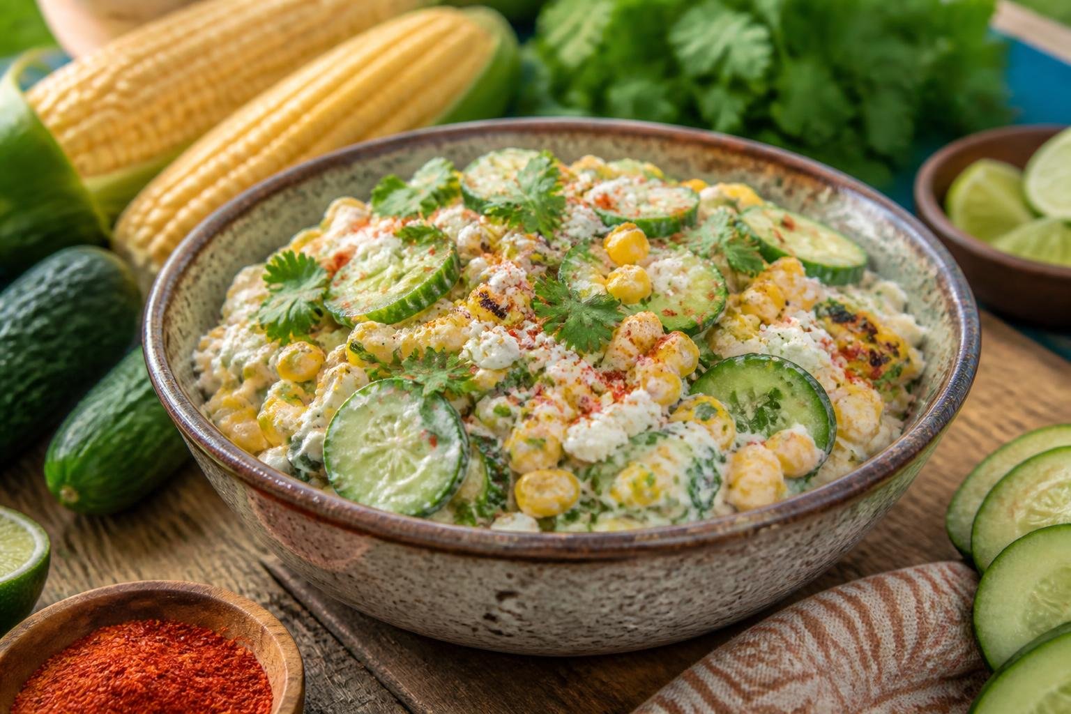 Street Corn Creamy Cucumber Salad Recipe 4 Street Corn Creamy Cucumber Salad