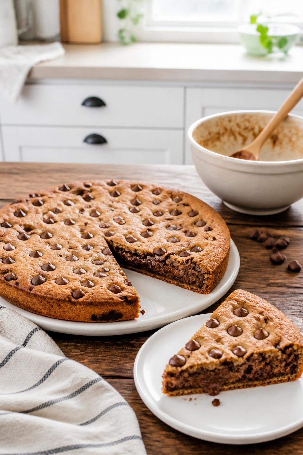 One Bowl Chocolate Chip Cookie Cake 
