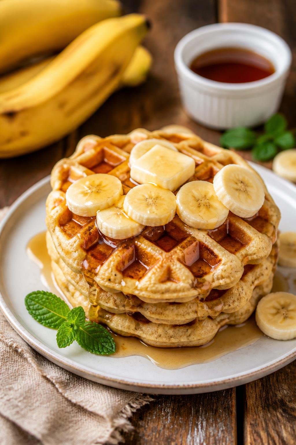Fluffy Banana Waffles 