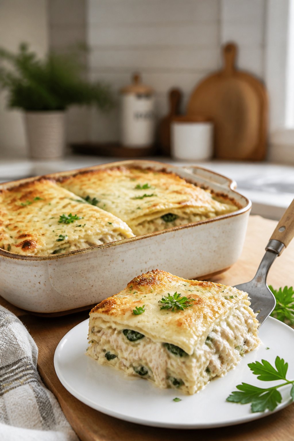 Joanna Gaines White Chicken Alfredo Lasagna